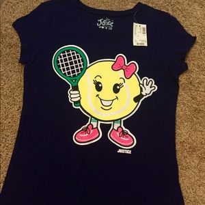 Girls emoji tennis shirt from Justice size 10